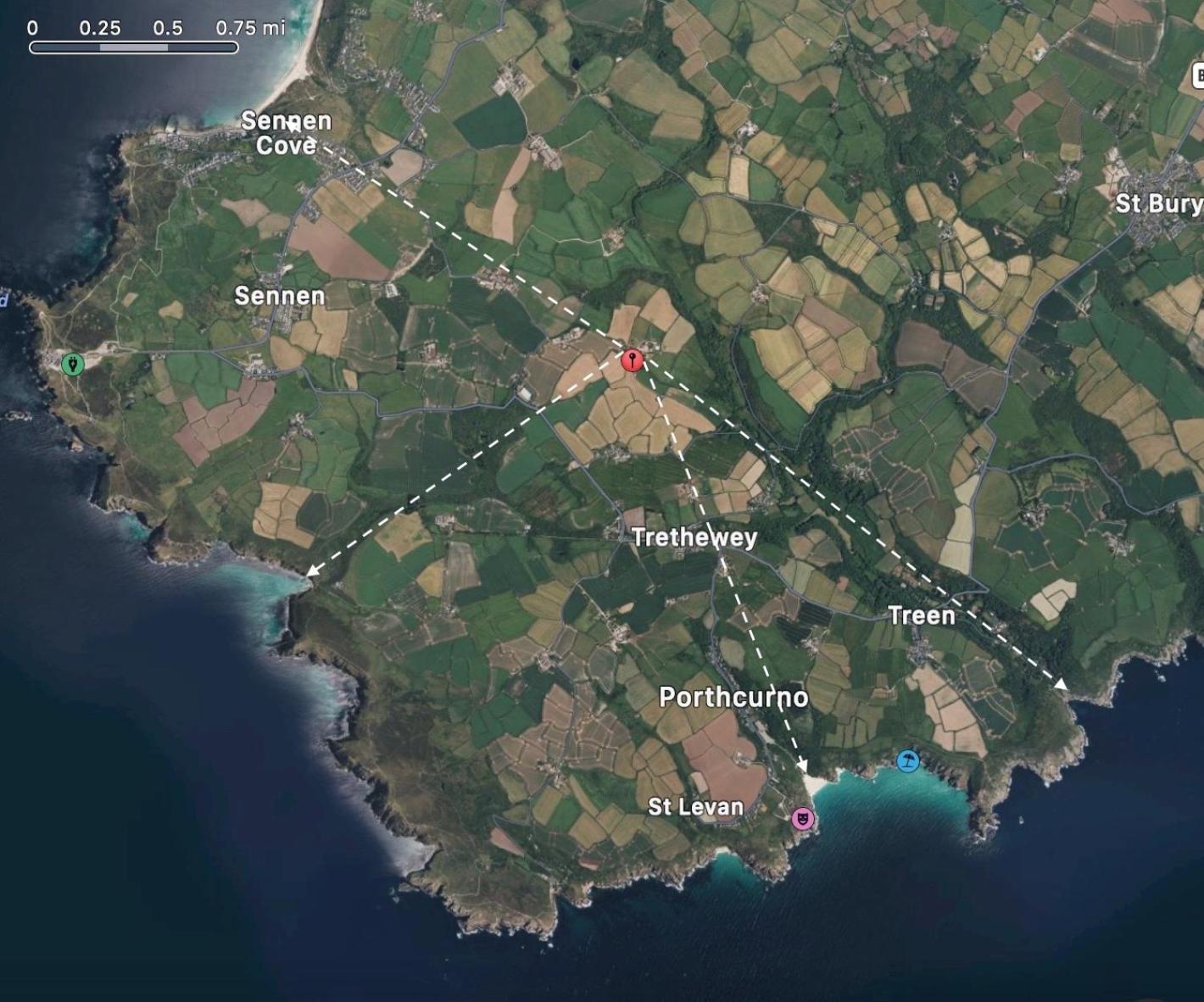 Trengothal Barn Lejlighed Porthcurno Eksteriør billede
